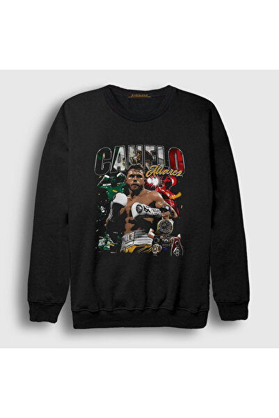 Presmono Unisex Black Poster Boxing Canelo Alvarez Sweatshirt 603681Tt