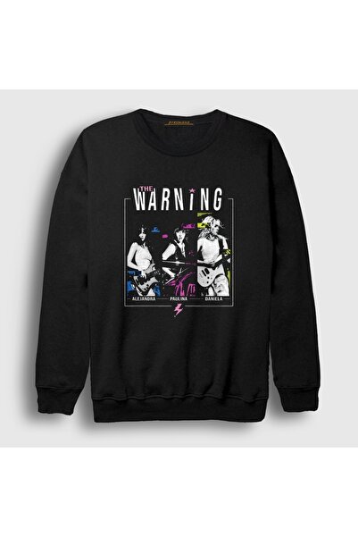 Presmono Unisex Black Poster Rock the Warning Sweatshirt 618907Tt