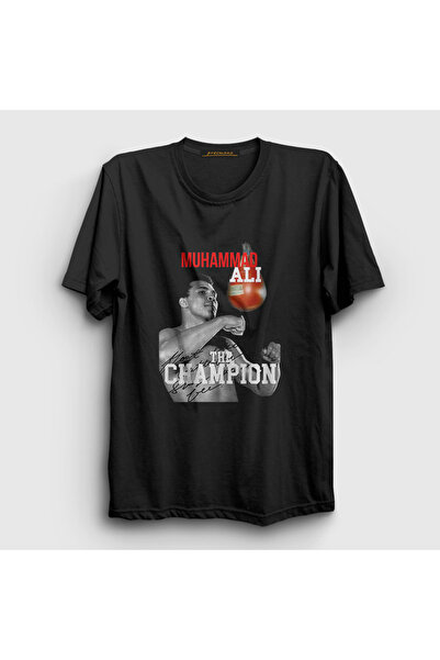 Presmono Muhammad Ali Unisex Black Champ Boks T-shirt 507400tt