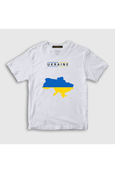 Presmono Unisex Kids White Ukraine Map Flag Ukraine Map Flag T-Shirt 563367Tt