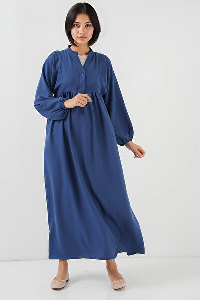 Merterium Women's Long Hijab Dress Indigo 1017
