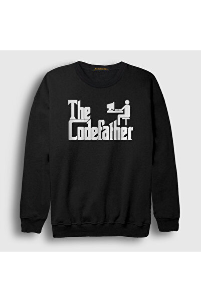 Presmono Unisex Black the Codefather Software Engineer Coder Hacker Sweatshirt