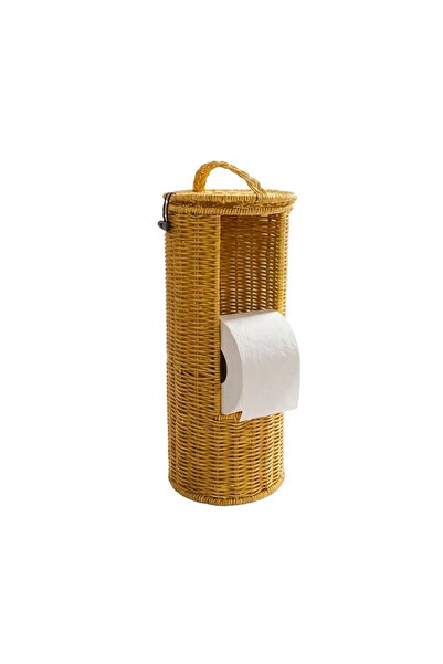 Go İthalat Plastic Rattan Toilet Paper Stand with Hanger - Wicker Look, with ...