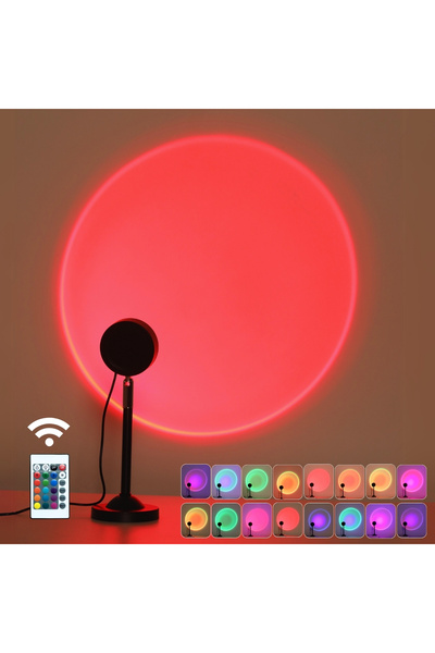 Choice 0-5W RGB black 1pc 16 Color LED Sunset Projection Light, Remote Contro...