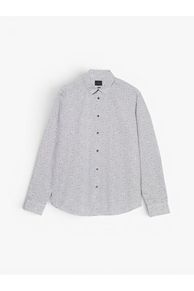 Sisley Erkek %100 Koton Desenli Poplin Gömlek 323A597RSQ02S-SIS77D