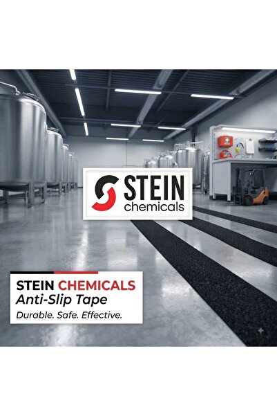 STEİN SST180 SUYA VE DIŞ MEKANA DAYANIKLI SİYAH ZEMİN GÜVENLİK VE MERDİVEN KAYDIRMAZ BANDI 50mm*1ad.