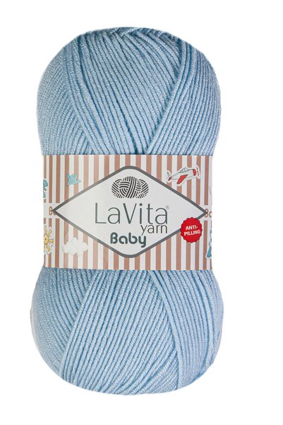 LaVita Yarn Baby El Örgü İpi %100 Akrilik Anti-Pilling 100gr (5019 SERİN MAVİ)