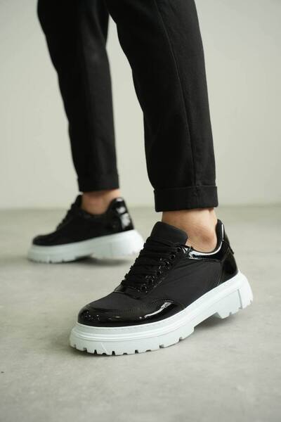 Zerenyus Zrk-x201 high quality black and white patent leather parachute casua...
