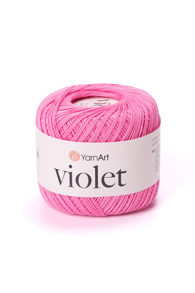 Yarnart Violet mercerizovana Čipka nit tamno roza 5001