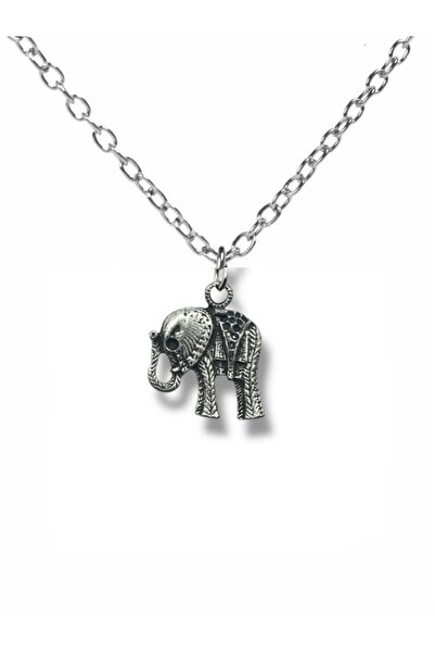 Herşey Nota Thai Elephant Figured Metal Necklace 60 cm Chain – Symbol of Luck...