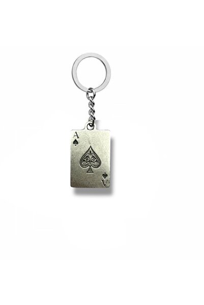Herşey Nota Breloc de poker din metal de culoare argintie cu asul de pic – ac...