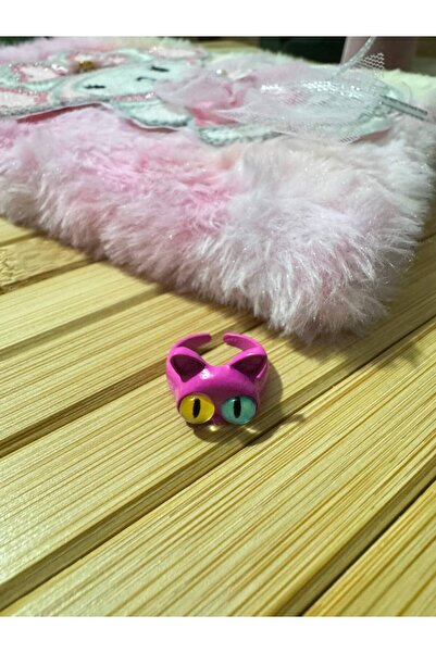 Herşey Nota Children's Ring with Colorful Eyes and Pink Cat Figure – Cartoon ...