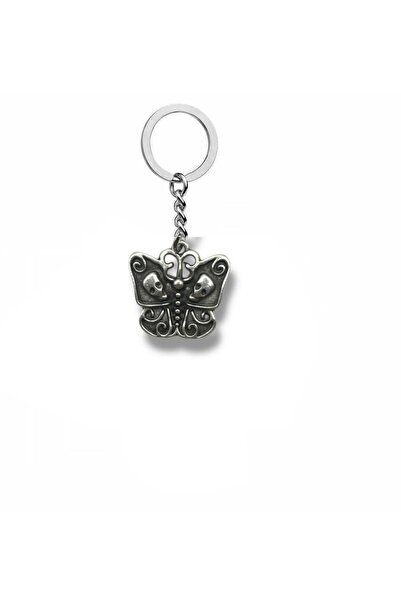 Herşey Nota Unisex Keychain with Deathly Butterfly Figure |   Metal Color |  ...