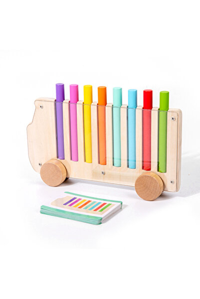 Choice Bus Montessori Wooden Toy Color Matching Games Color Cognition Educati...