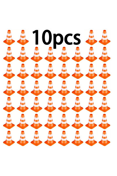 choice2 10pcs Mini Traffic Cones ABS Plastic Road Cone Model for Scene Layout...