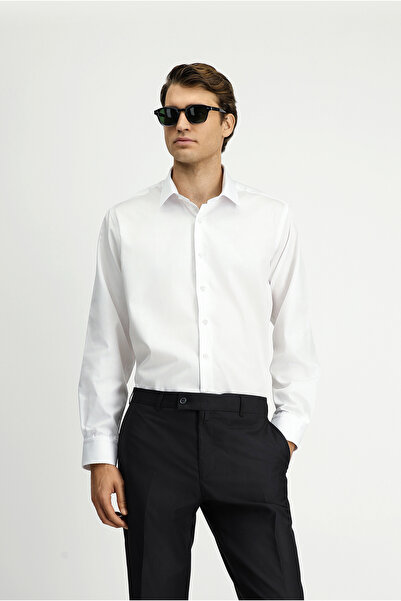Kiğılı Long Sleeve Non-Iron Satin Regular Fit Classic Cotton Shirt