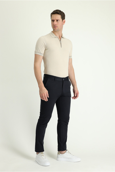 Kiğılı Pantaloni din Lycra Canvas / Chino cu croială standard