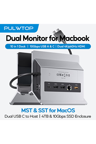 Choice PULWTOP MacBook Docking Station Dual Monitor with 2 HDMI 4K60Hz, USB A...
