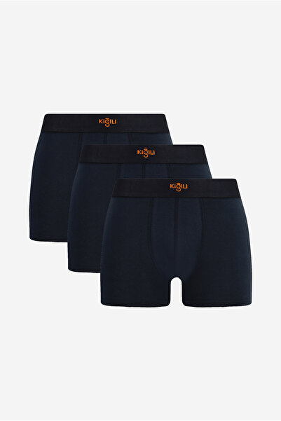 Kiğılı Premium 3'lü Pamuklu Likralı Rahat Esnek Boxer Seti (Damat Bohçası - Ç...