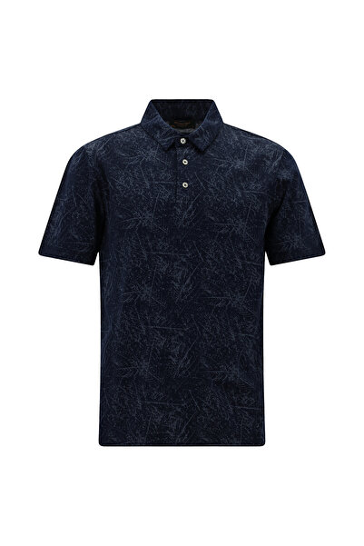 Abdullah Kiğılı Slim Fit Slim Fit Printed Mercerized Cotton Polo Neck T-Shirt