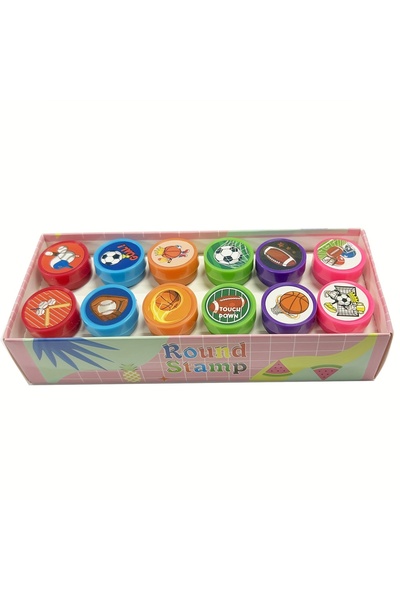 Choice 12 Pcs 12 Pcs Sports Themed Stamps for Boys and Girls, Football Basket...