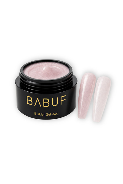 BABUF Gel de Construcție Autonivelant Pearl Blush Glow 50 g – Pentru Unghii c...