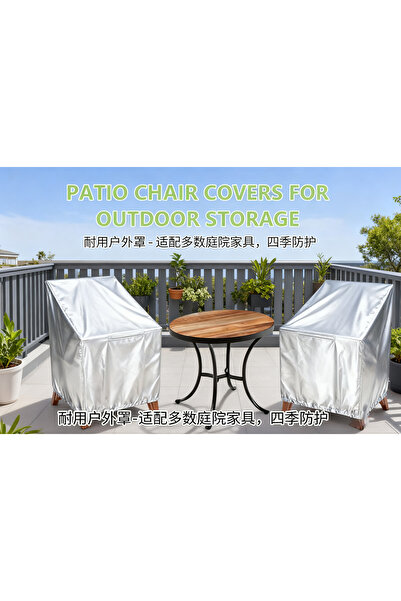 Choice 64x64x120x70 silveru Outdoor Chair Covers Waterproof, Patio Stackable ...