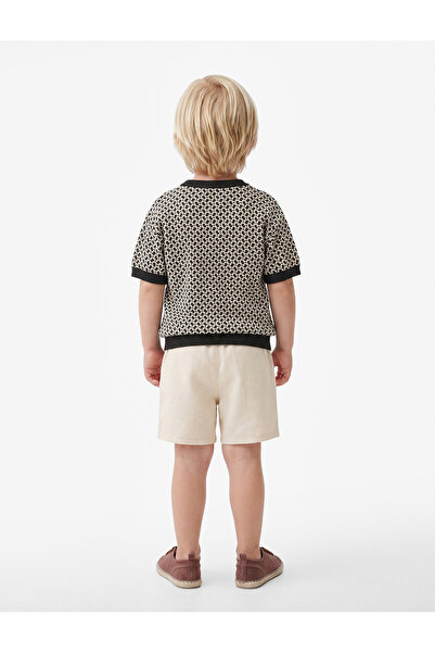 Koton Belted Linen and Viscose Blend Bermuda Shorts