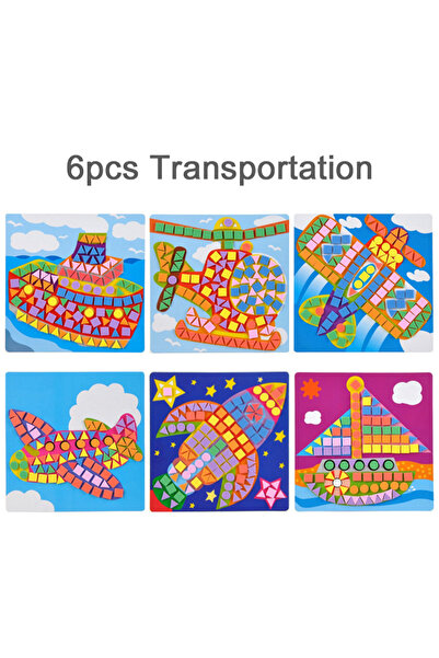 Choice3 JTGJ 6pcs/set Mosaics Paintings 3D EVA Sticker Airplane Car Spaceship...