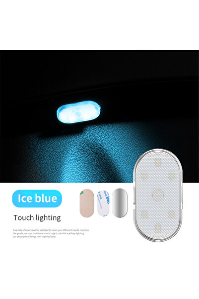Choice3 Ice Blue 1 PC Multi Color Car Light Wireless LED Touch Light Roof Lig...
