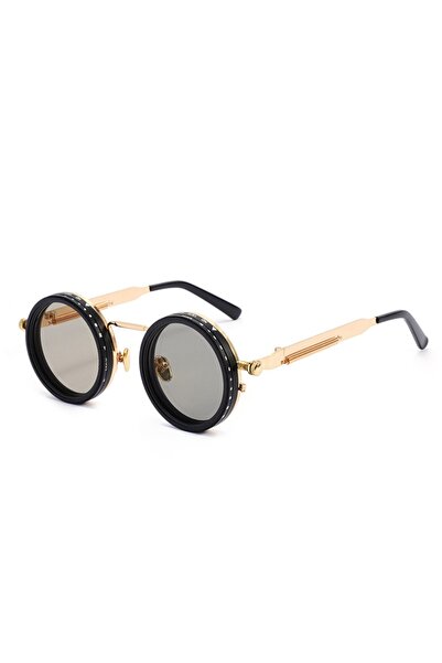 Choice4 Gold no Case Punk ND9 Anti-UV Sunglasses Round Retro Adjustable Dimmi...