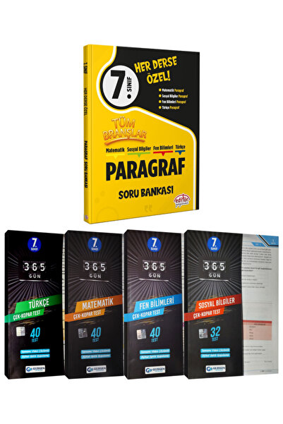 Editör Yayınevi 7. Sınıf Her Derse Özel Paragraf Soru Bankası+ Türkçe-Matemat...