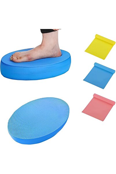 Arabest Oval Foam Balance Pad,3 Yoga Elastic Bands,TPE Balance Board for Adul...
