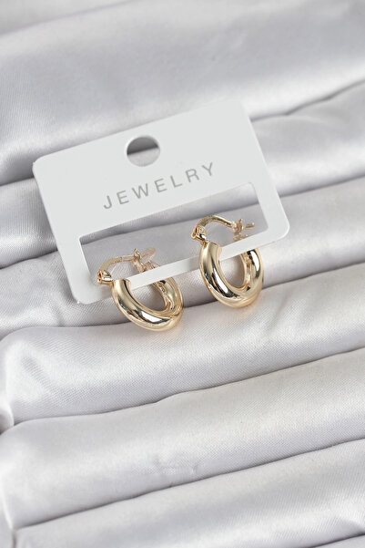 Generic Brand Gold Color Brass Hoop 15 mm Women's Earrings