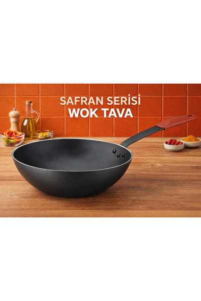 Net Çelik Safran Serisi Endüstriyel Wok Tava 26 cm