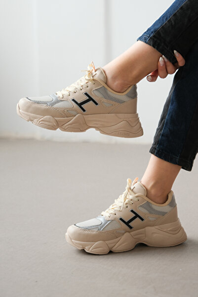 guijarro Γυναικείο Μπεζ Ασημί Sneaker
