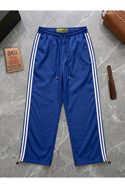 GRİİ WEAR Τριών ρίγες, unisex, ίσια φαρδιά φόρμα με ελαστικό τελείωμα στη μέσ...