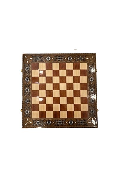 ebrişem Sadaf İşlemeli Çekmeceli Satranç – 50x50 cm