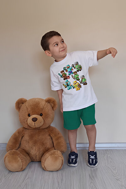 Belya Kids Wear Tricou supradimensionat pentru băieți, pantaloni scurți, desi...