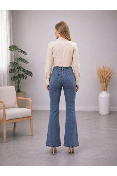 Rosita Women's High Waist Lycra Ultra Flexible Flared Jean