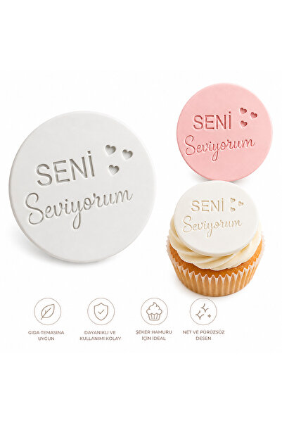 StudioAslanDesign Seni Seviyorum Şeker Hamuru Kalıbı – Pasta, Cupcake ve Kura...