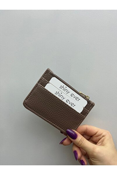 shiny ever Γυναικεία θήκη καρτών από δέρμα βιζόν με τετραμερή θήκη για φερμουάρ