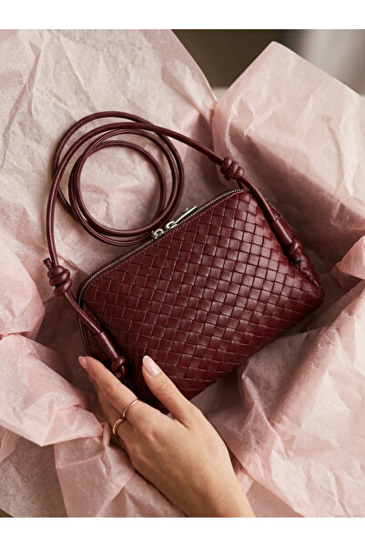 Encool Γυναικεία πλεκτή τσάντα ώμου σε μπορντό χρώμα – Μοντέρνα, κομψή και τα...