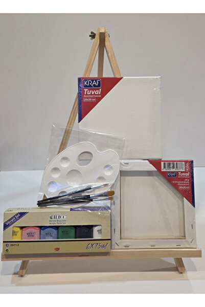 Pera Sanat Artdeco 6 Renk 75 ml. Akrilik Boya Seti 2 Adet 20x20 Tuval, Katlan...