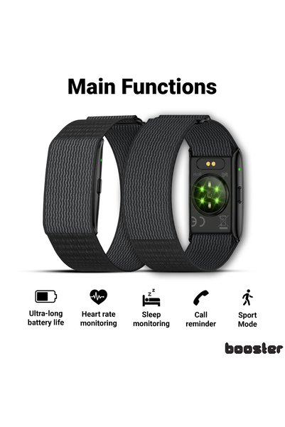 BOOSTER REVIEW Bratara inteligenta Booster MAX, monitorizare puls, somn, SpO2, pasi, calorii, autonomie 40 zile, negru