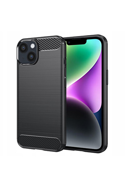 DAMUR Husa Carbon Apple iPhone 14, Silicon TPU Durabil, Grip Anti-Alunecare, ...