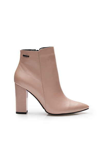 UrbanShoes Elegant women's ankle boots made of Genuine Leather - 3225 Powder ...