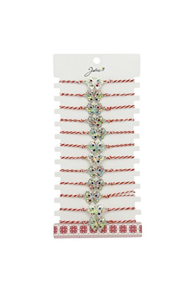 OEM Elegant March 1st Women's Bracelet, White/Red String, Set of 12 Elements,...