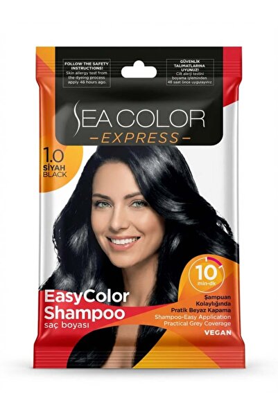 seacolor Sea color express Amonyaksız şampuan saç boyası 30 ml 1.0 numara Siyah