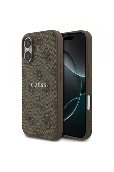 Stef's Cat Θήκη MagSafe για Apple iPhone 17, Guess, 4G Ring Classic Logo, Καφέ